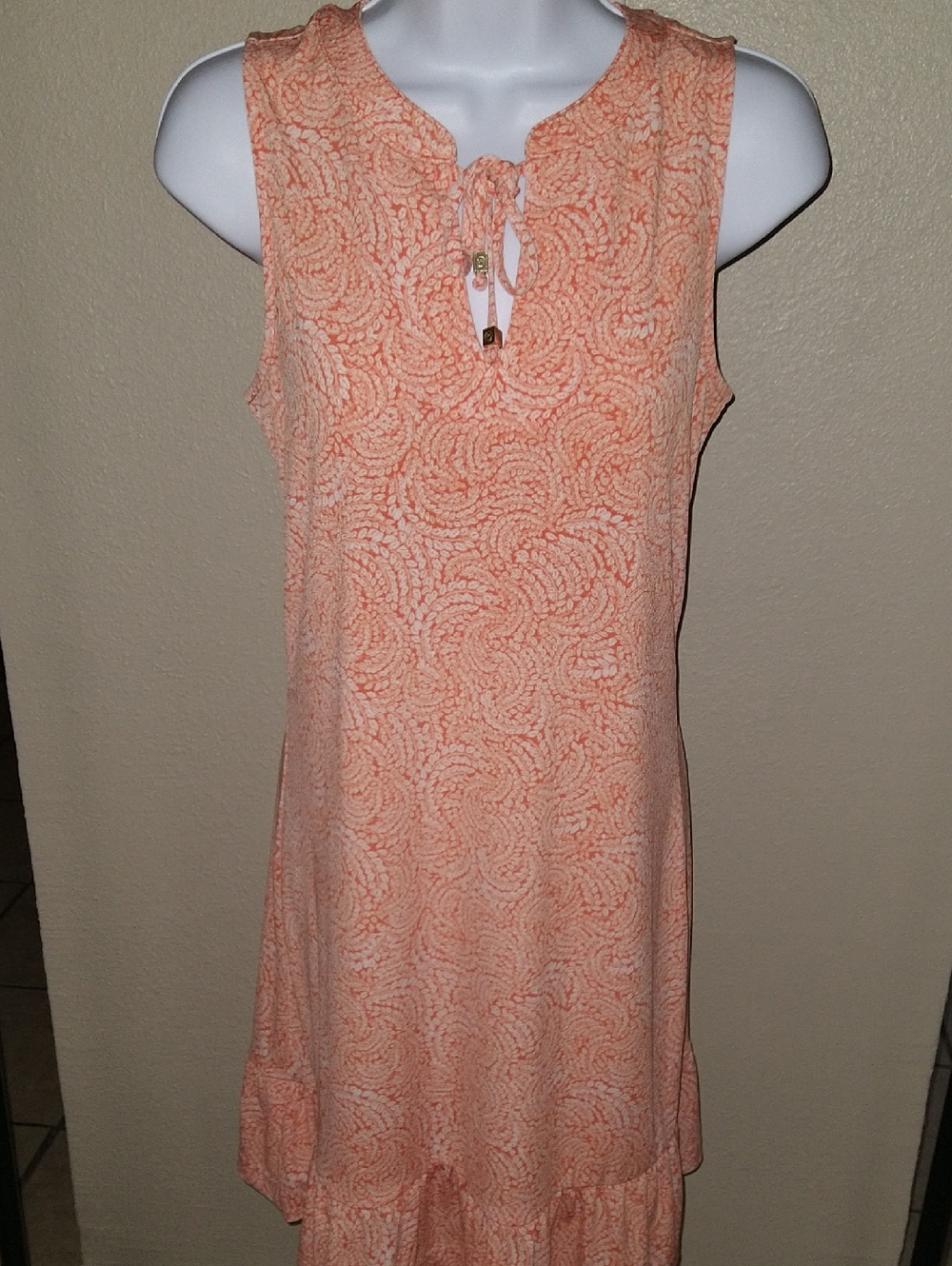 Michael Kors Peach Swirl Midi Dress